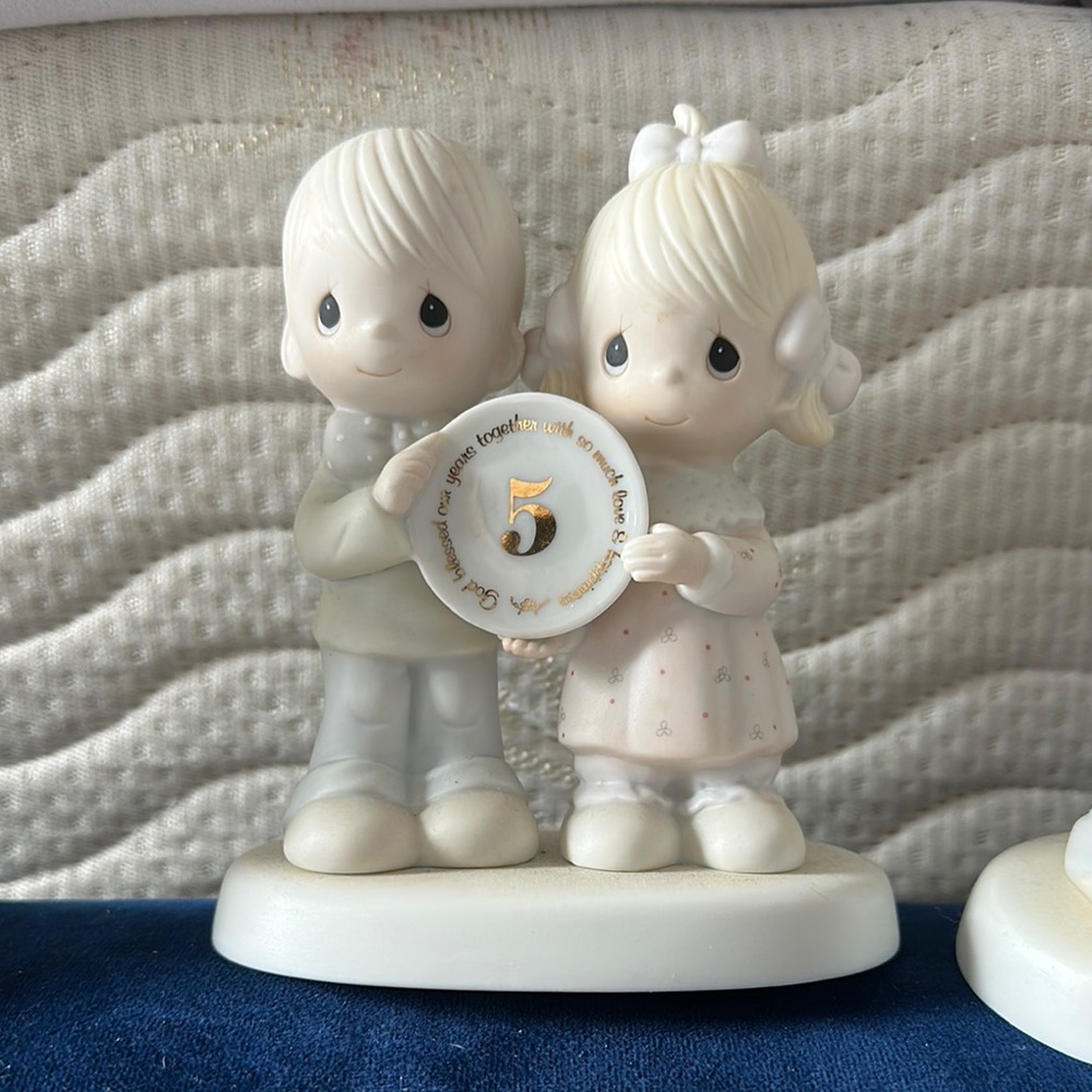 Precious Moments White and Cream Cake Topper